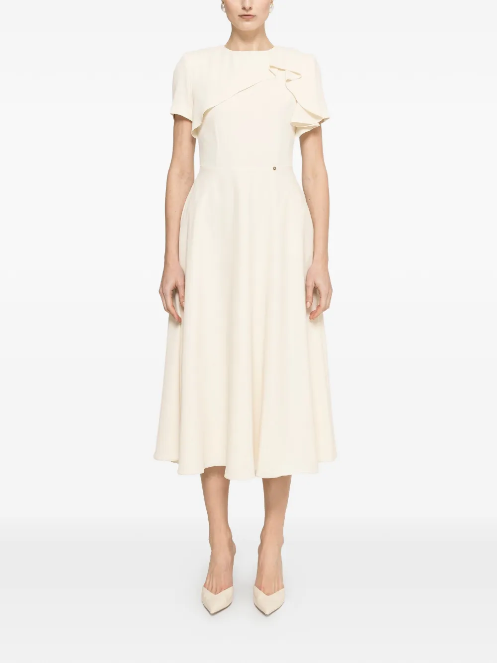 NISSA ruffled A-line dress - Toni neutri