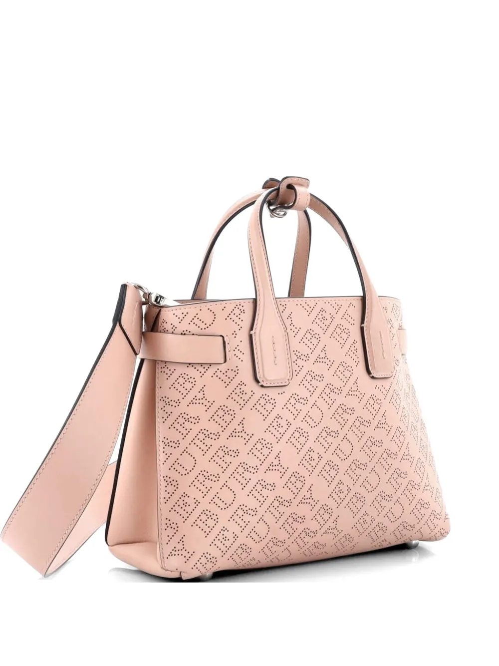 Burberry Pre-Owned Banner NM Perforated Leather Small tote bag - Toni neutri