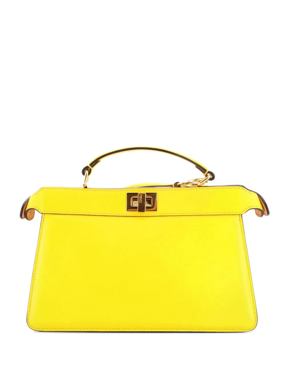 Fendi Pre-Owned Peekaboo ISeeU Bag Leather East West satchel - Giallo