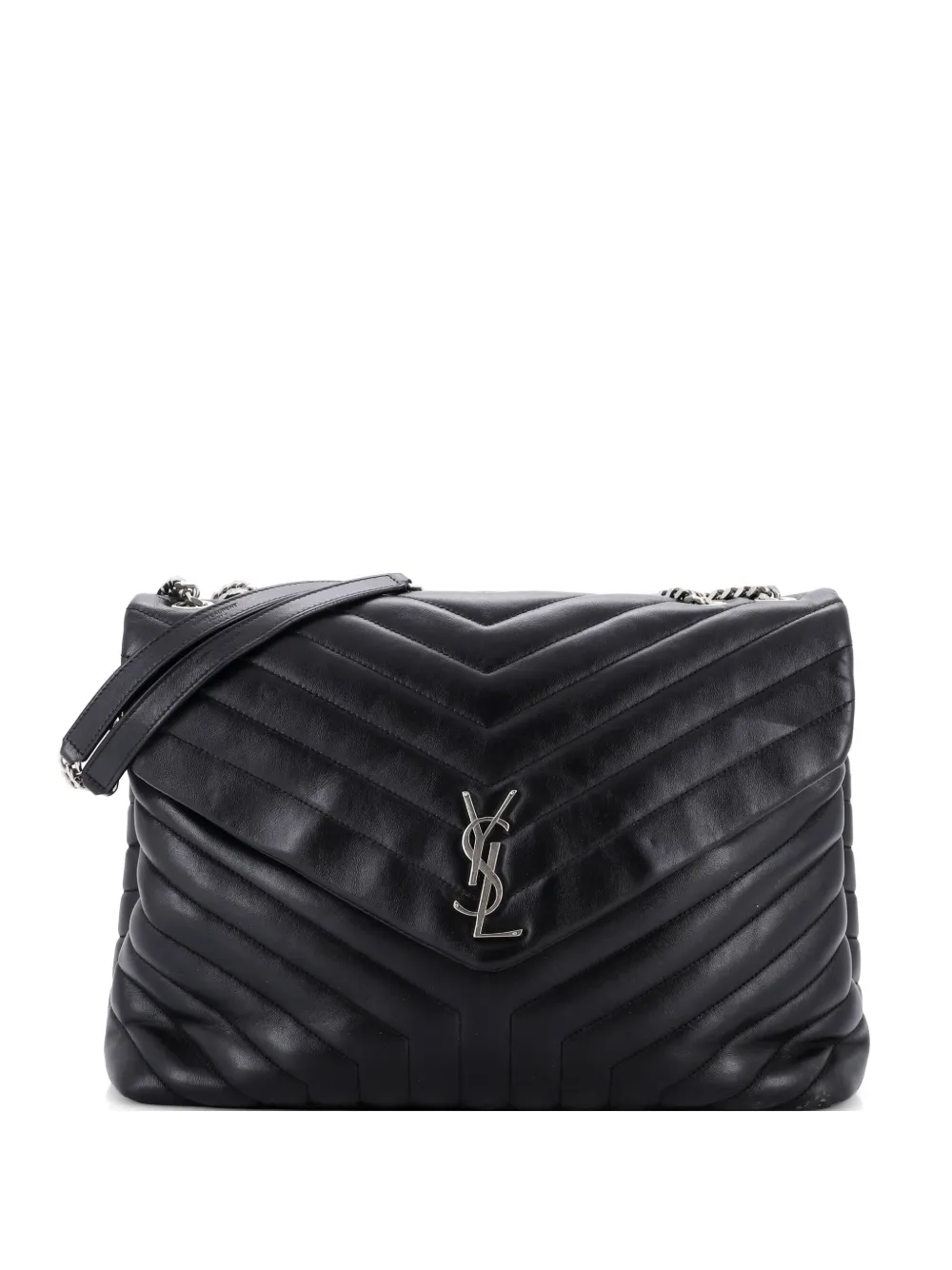 Saint Laurent Pre-Owned Loulou Matelasse Chevron Leather Large shoulder bag - Nero