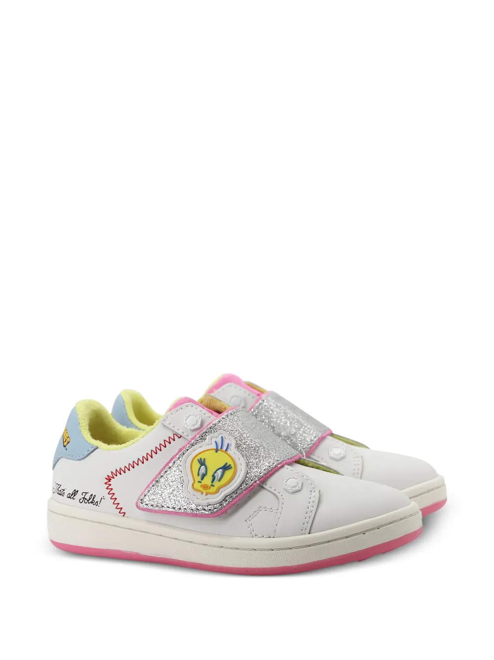 Master Of Arts Kids Tweety glitter-detail sneakers - Bianco