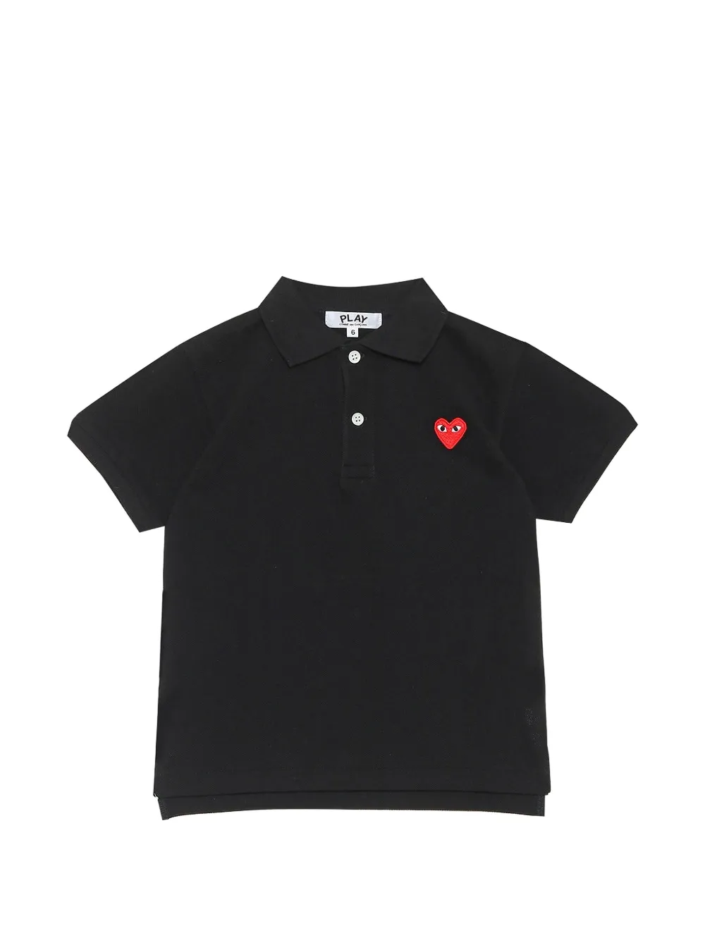 Comme Des Garçons Play Kids Polo con applicazione - Nero