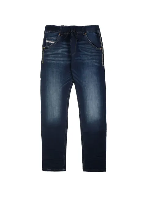 Diesel Kids faded drawstring-waist jeans