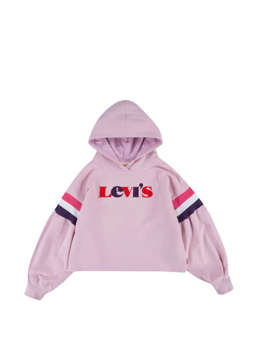 Levi's Kids logo-print striped-sleeve hoodie - Pink