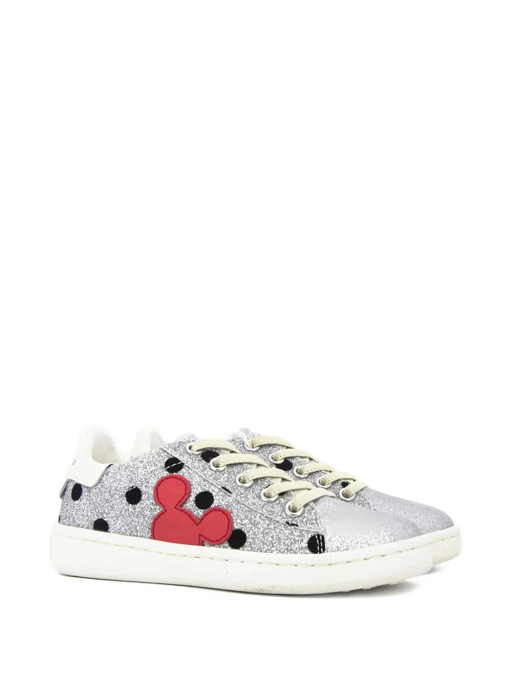 Master Of Arts Kids glitter-embellished polka-dot sneakers - Argento