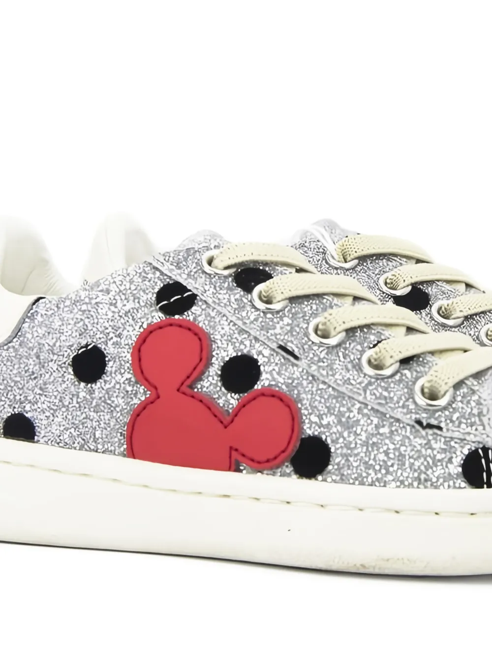 Master Of Arts Kids Sneakers verfraaid met glitters en stippen Zilver