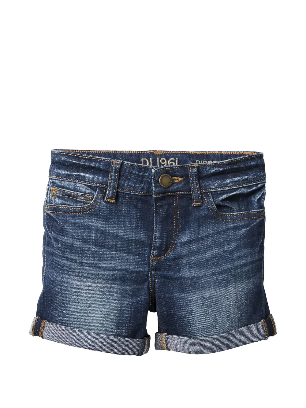 DL1961 KIDS Piper turned-up denim shorts - Blue