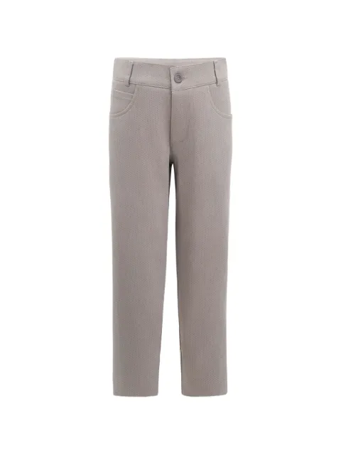 Moustache micro-patterned straight-leg trousers