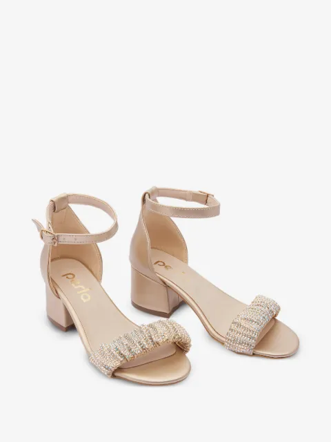 La Perla Kids rhinestone-embellished ruched sandals