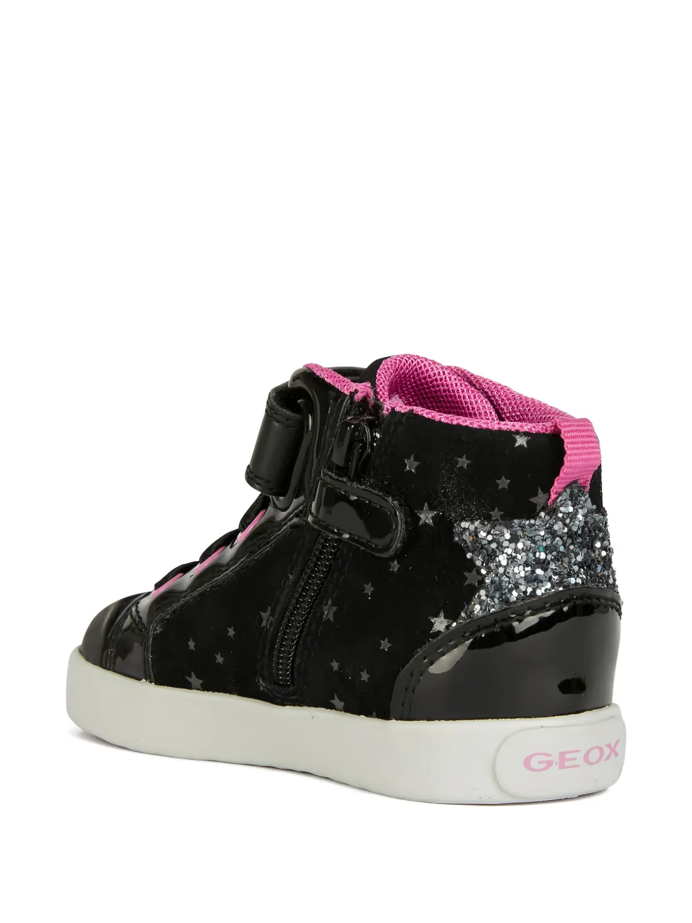 Geox Kids Kilwi Neon star-print sneakers Zwart