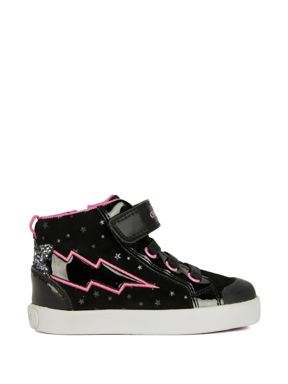Geox Kids Kilwi Neon star-print sneakers Zwart