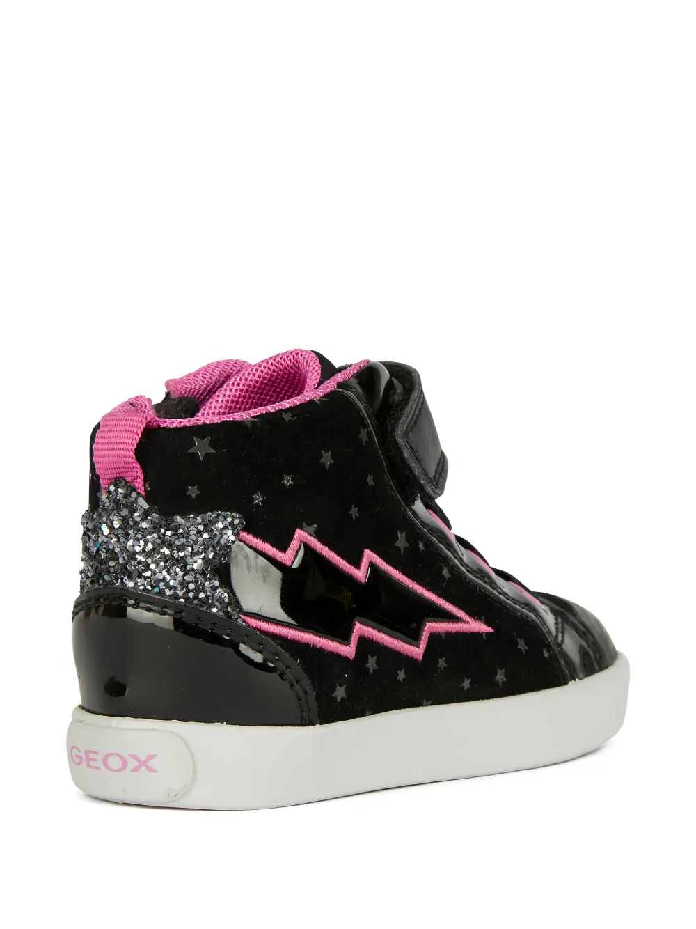 Geox Kids Kilwi Neon star-print sneakers Zwart