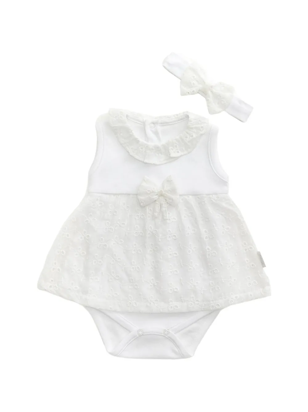Andywawa broderie-anglaise bow-detail dress - White