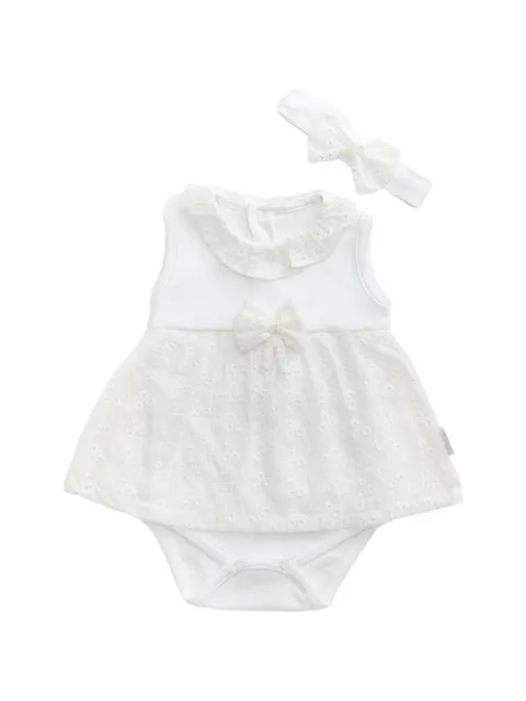Andywawa broderie-anglaise bow-detail dress