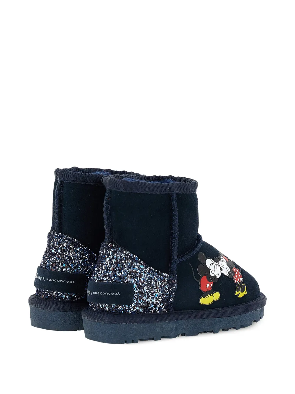 Master Of Arts Kids Mickey and Minnie glitter-panel boots Blauw