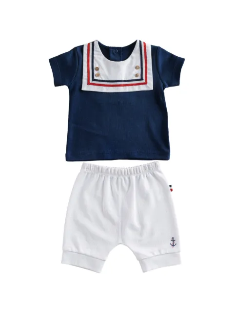 Andywawa sailor-collar anchor-embroidered outfit