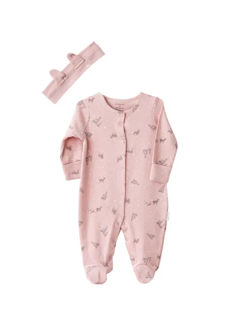 Andywawa deer-print babygrow and headband