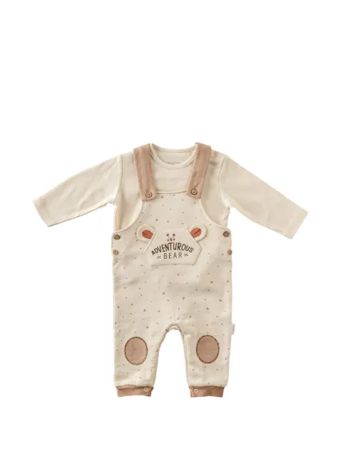 Andywawa bear-patchwork overalls