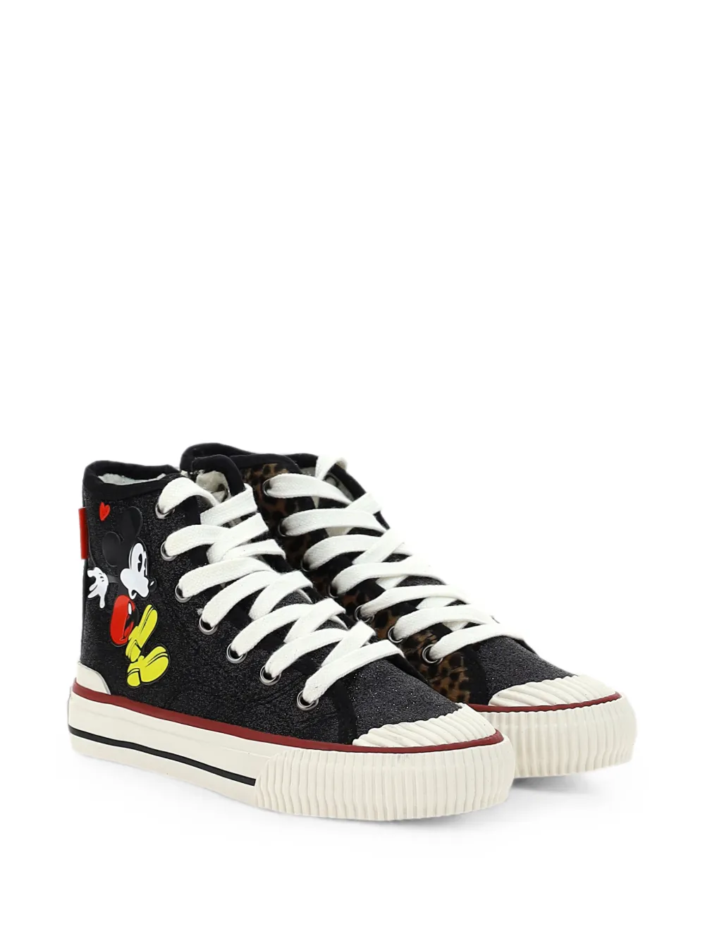 Master Of Arts Kids x Disney Mickey sneakers met luipaardprint Zwart