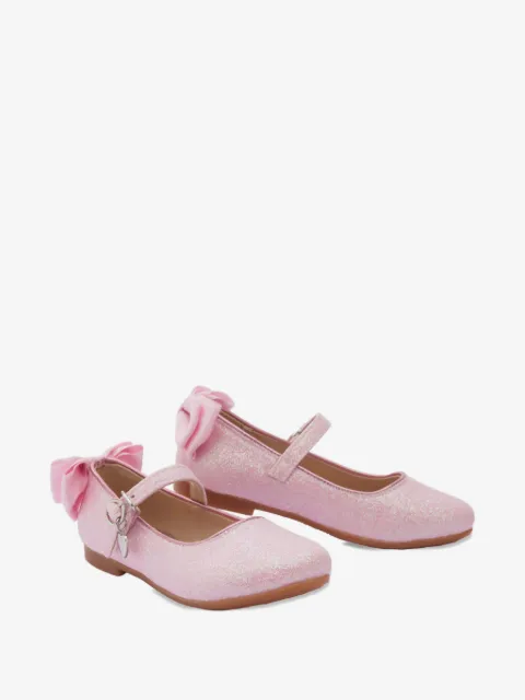 La Perla Kids glitter-effect bow-detail ballerinas