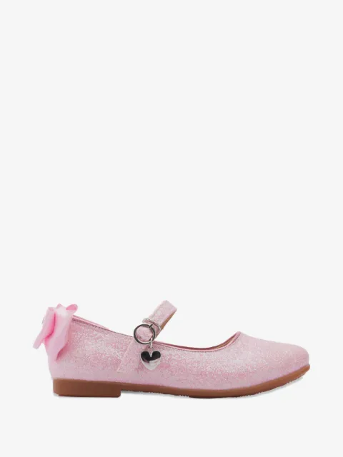 La Perla Kids 글리터 효과 리본 디테일 발레리나