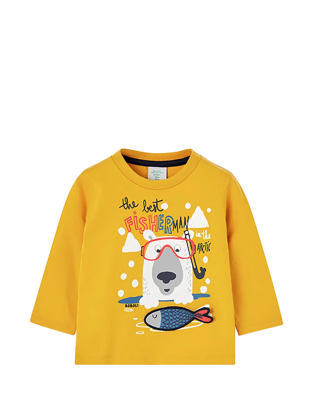 Boboli polar-bear-graphic T-shirt - Yellow