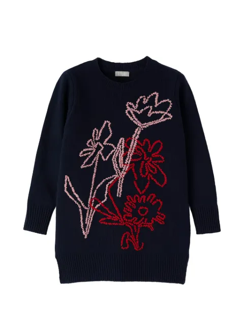 Il Gufo flower-embroidered sweater