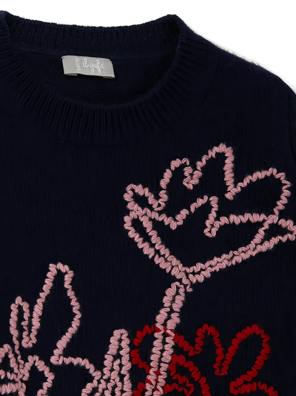 Il Gufo Trui met geborduurde bloemen Blauw