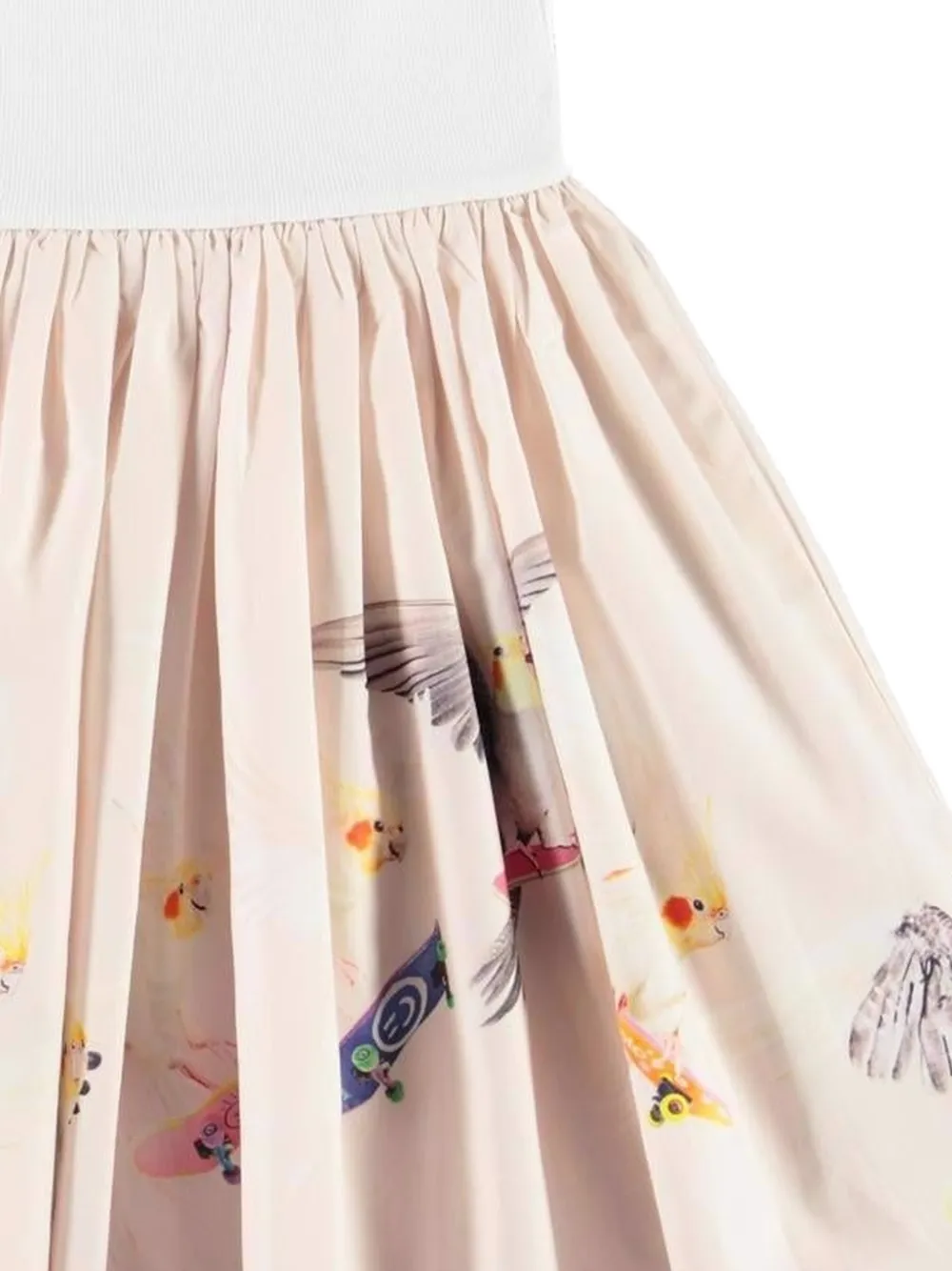 COLOR KIDS Cassandra jurk met vogelprint Beige