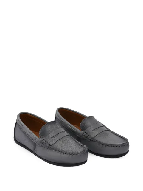 Moustache stitched penny loafers