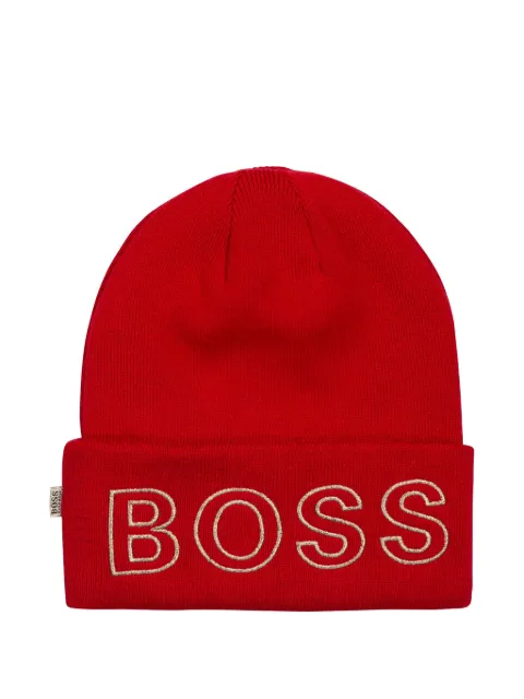 BOSS Kidswear logo-embroidered beanie hat