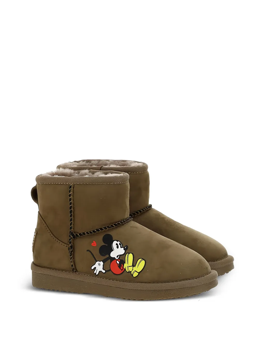 Master Of Arts Kids Disney-print shearling-lined boots - Marrone