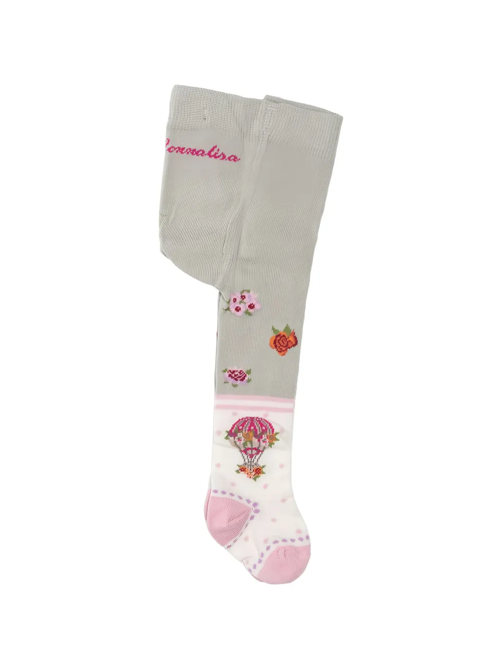 Monnalisa floral-print intarsia-knit tights - Grey