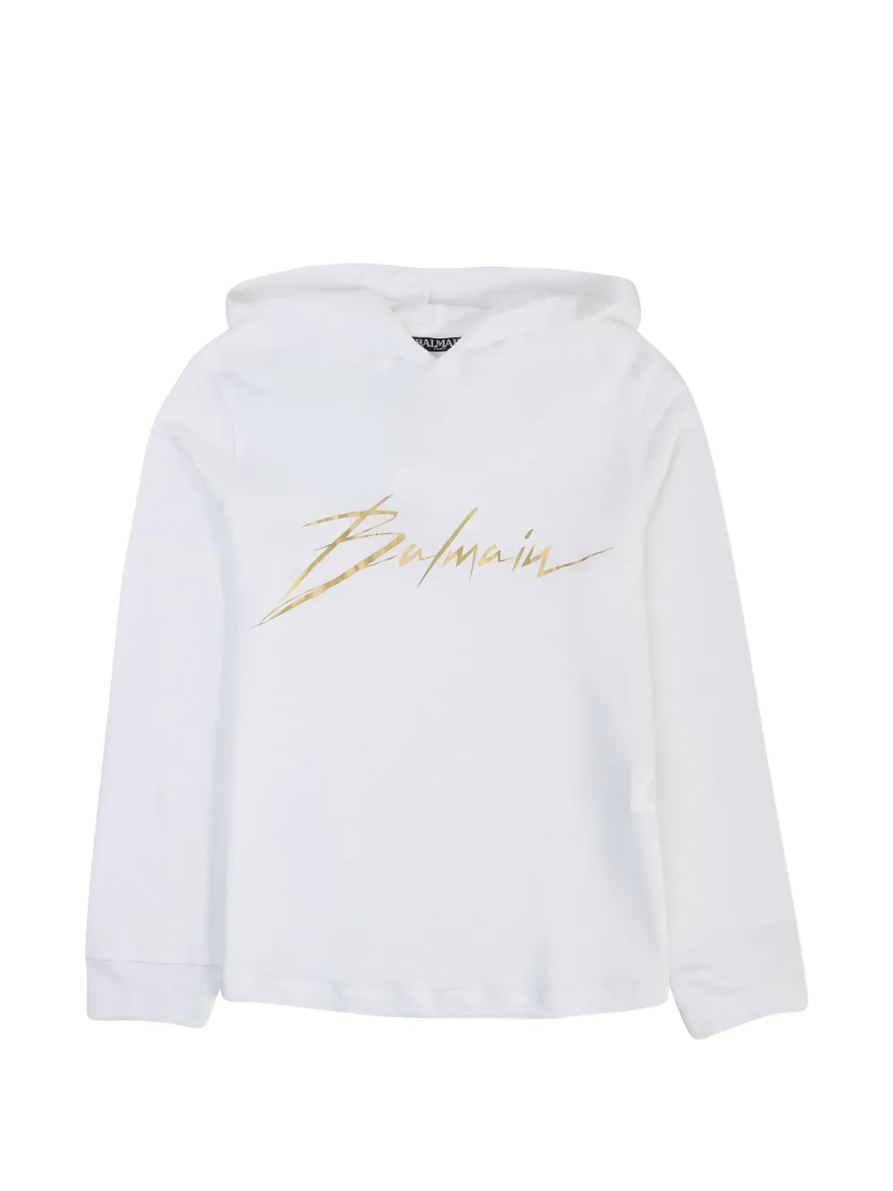 Balmain Kids logo-print hoodie - Bianco