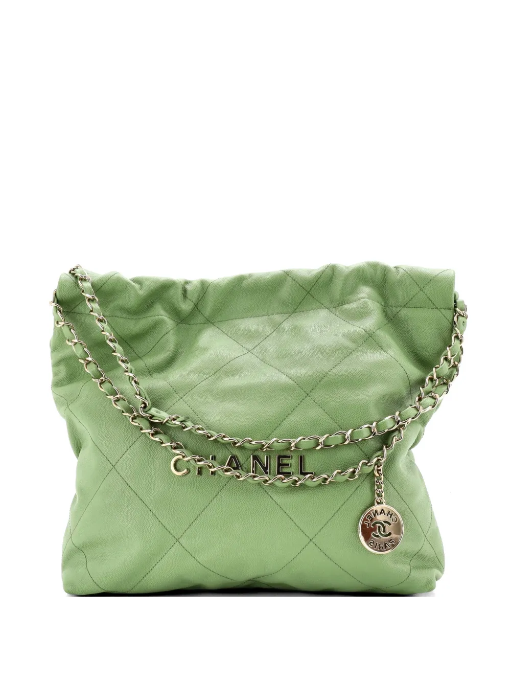 CHANEL Pre-Owned 22 Chain Quilted Caviar Small hobo bag - Verde
