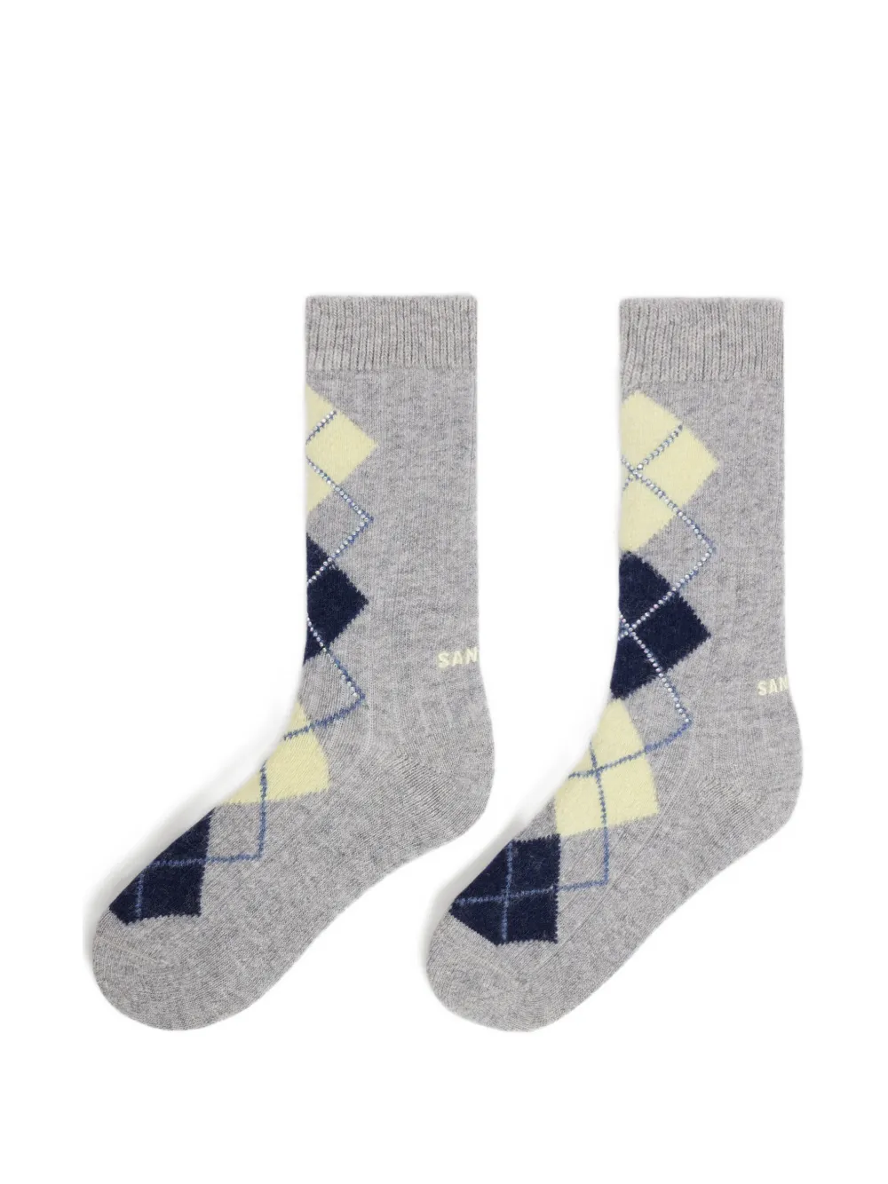 SANDRO rhinestone argyle socks - Grigio