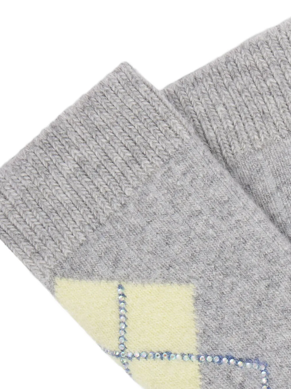 SANDRO Sokken met argyle-patroon en stras Grijs