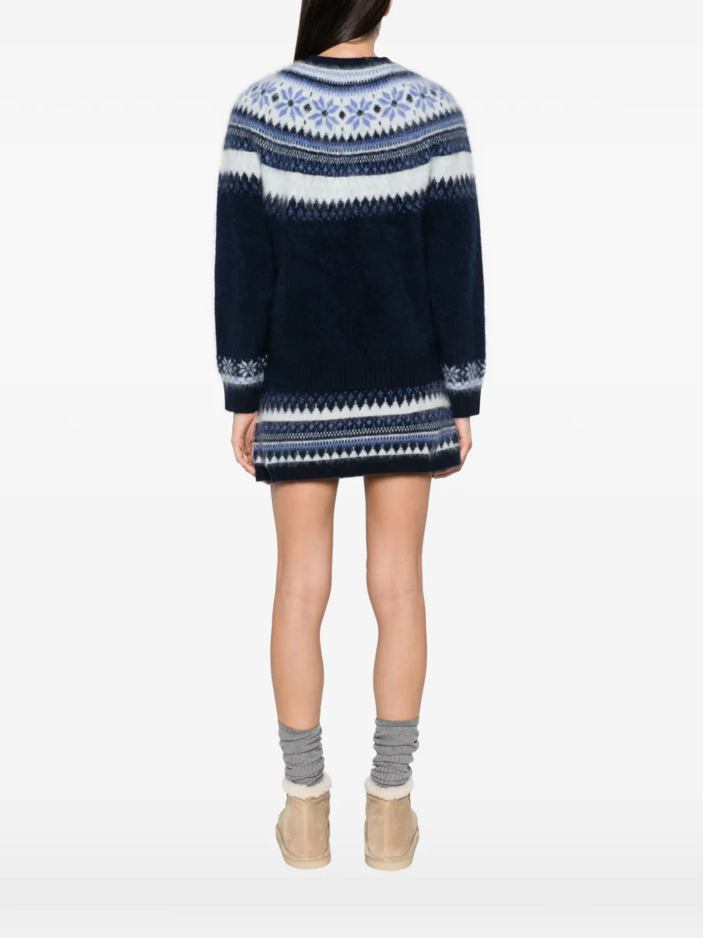 Maje Fair Isle-knit sweater Blauw