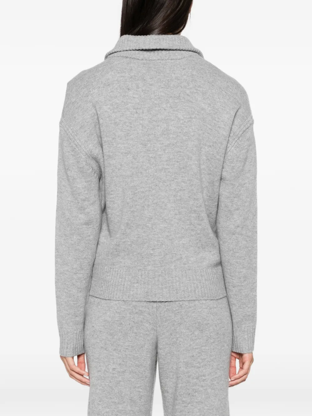 Maje quarter-zip knitted sweater Grijs