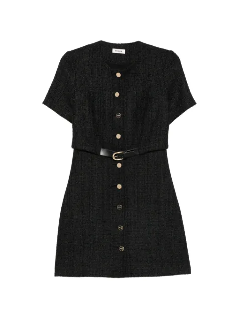 SANDRO belted tweed dress