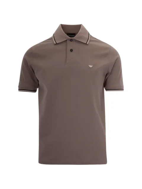 Emporio Armani logo-embroidered tipped polo shirt