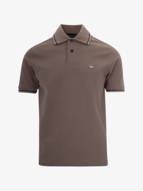 Emporio Armani logo-embroidered tipped polo shirt
