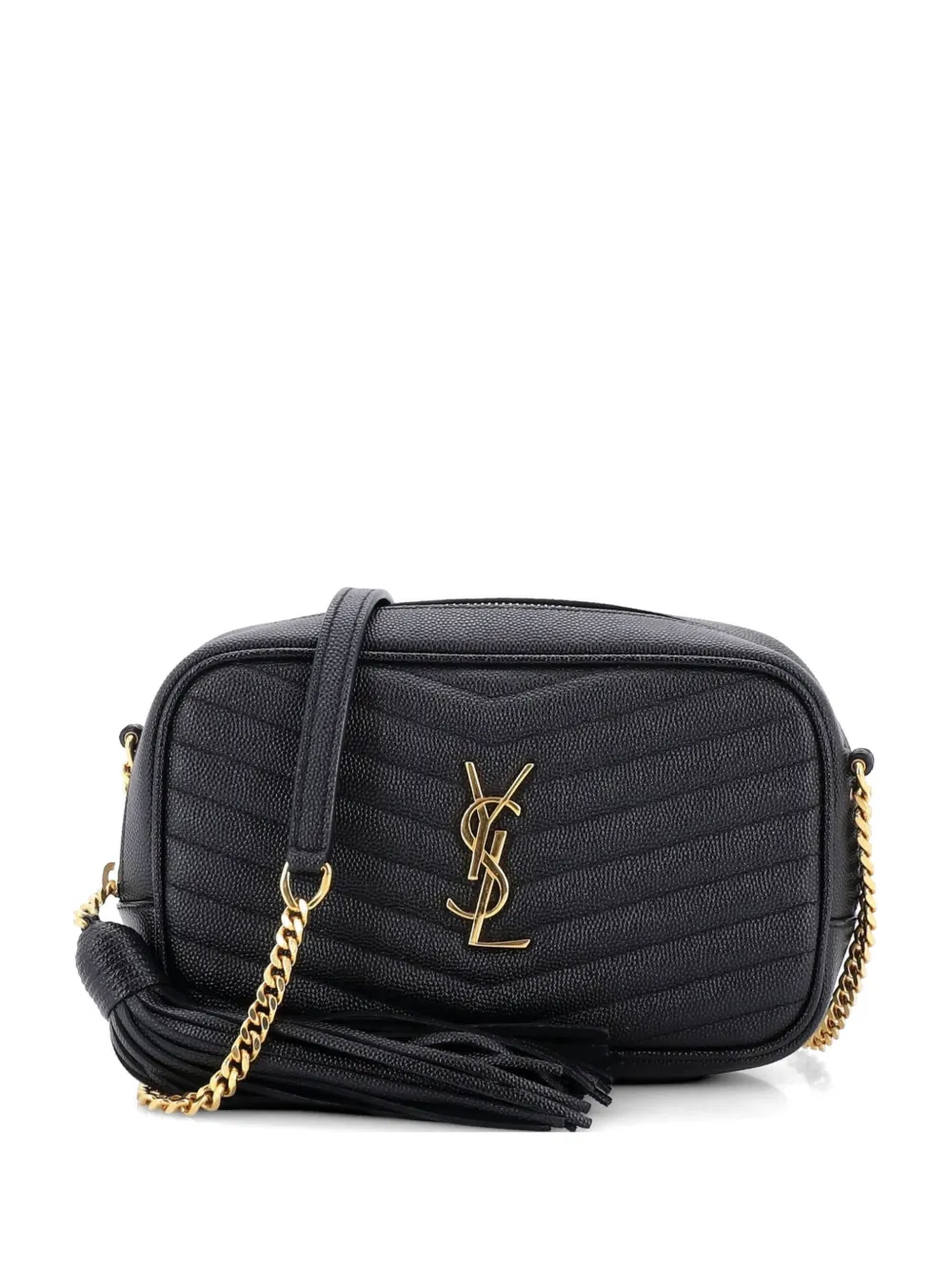 Saint Laurent Pre-Owned Lou Camera Bag Matelasse Chevron Leather Mini crossbody bag - Nero