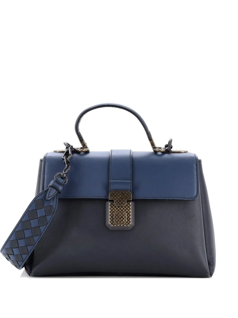 Bottega Veneta Pre-Owned Borsa a tracolla Piazza Intrecciato piccola - Blu