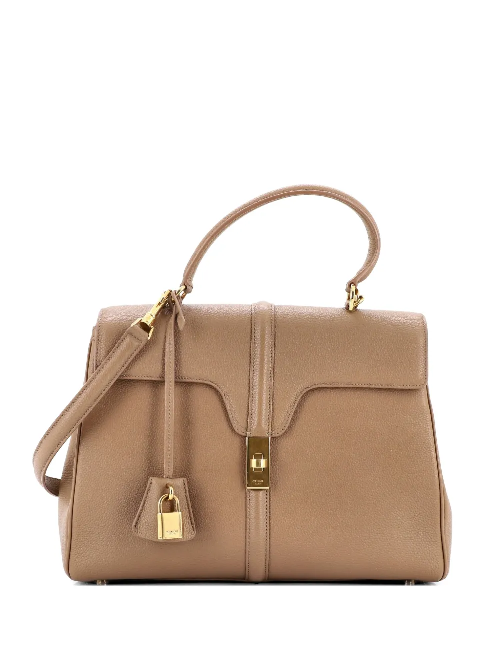 Celine Pre-Owned 16 Top Handle Bag Grained Calfskin Medium shoulder bag - Neutrals
