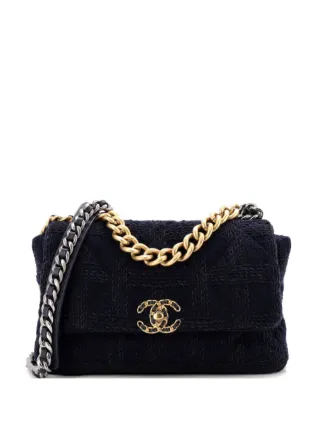 CHANEL Pre-Owned 19 フラップ バッグ マトラッセ ツイード ラージ