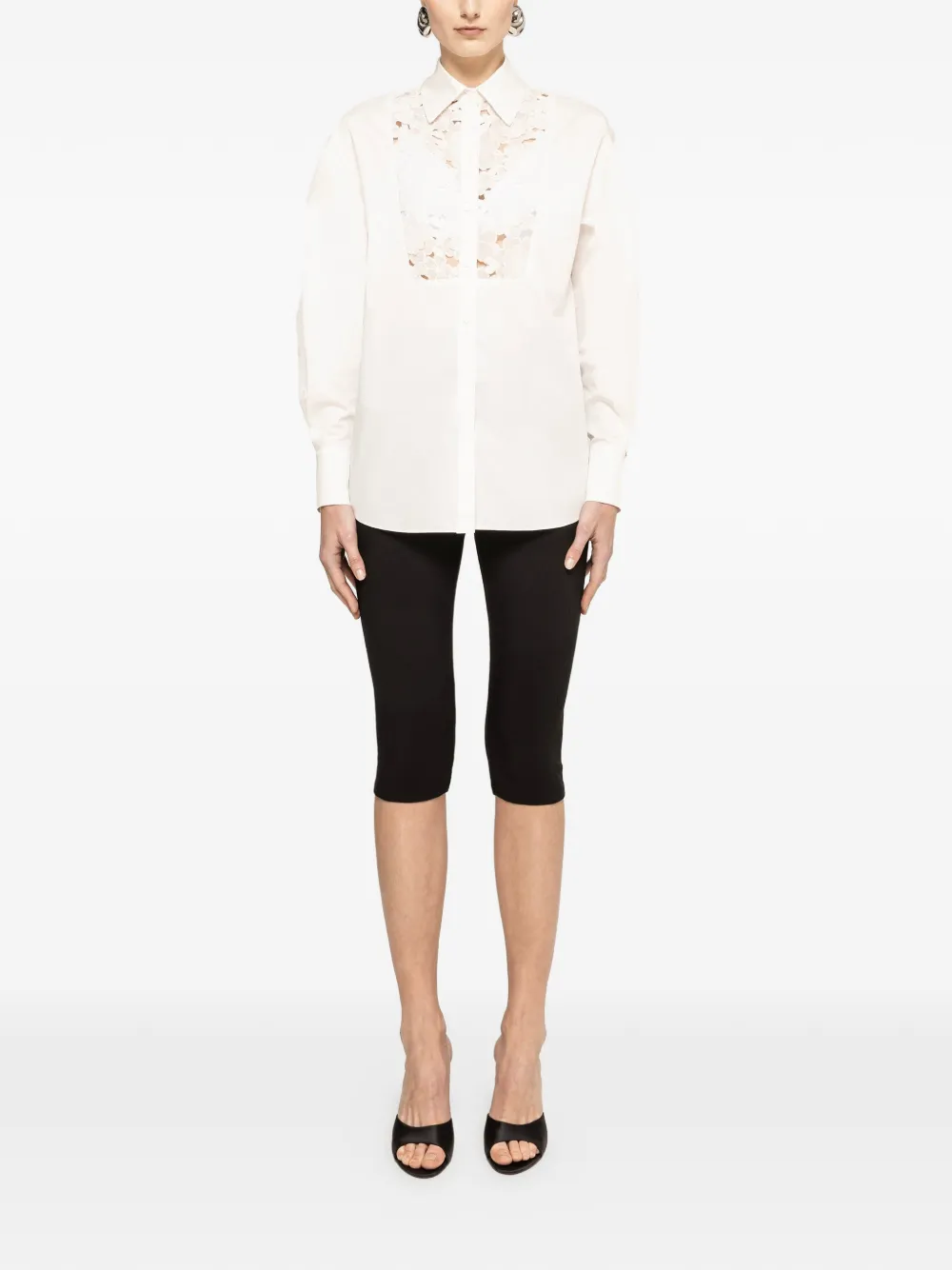 NISSA blouse met geborduurde bloemen Wit