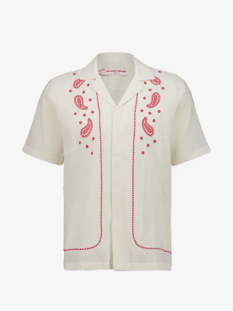 Orlebar Brown Maitan embroidery shirt