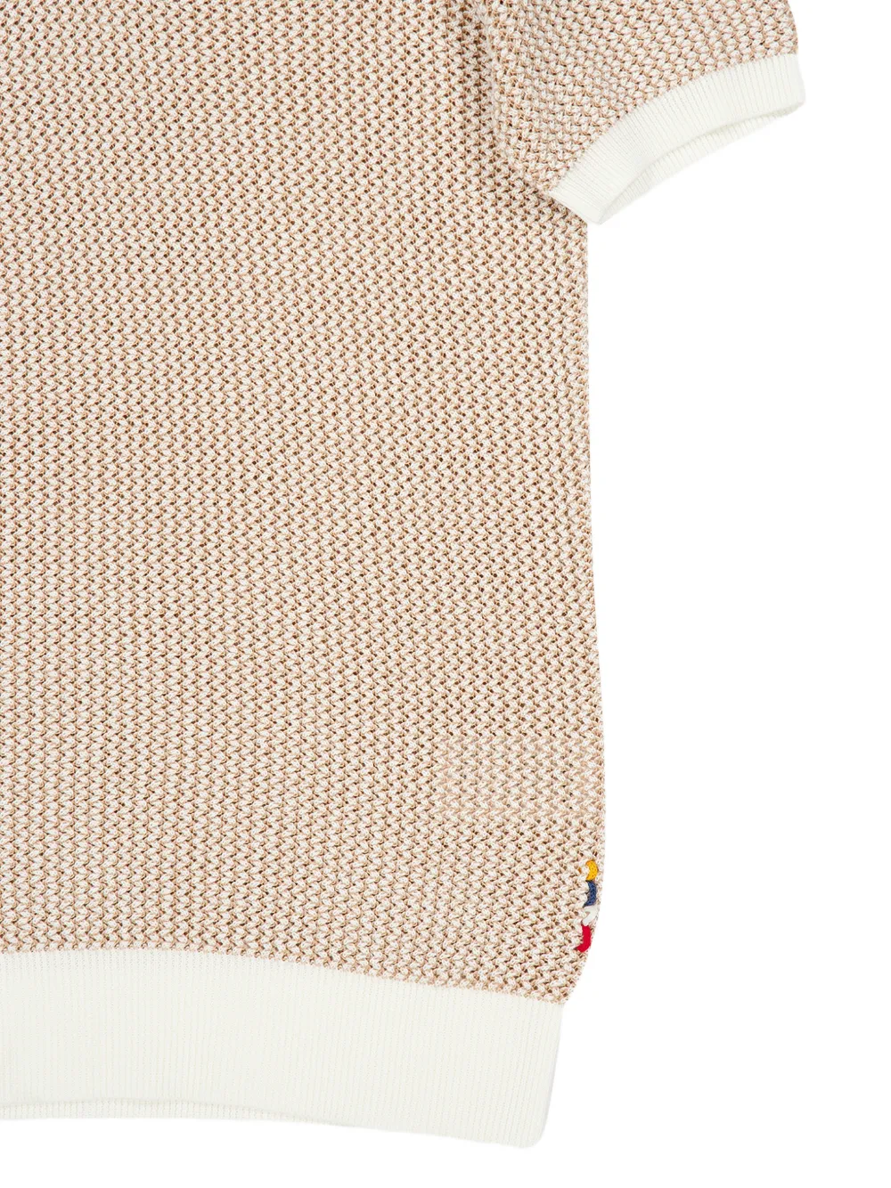 Orlebar Brown Horton gehaakt poloshirt met chevron streep Bruin