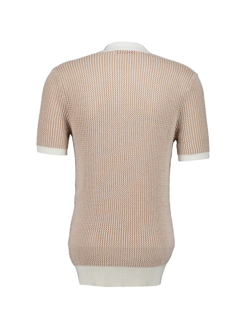 Orlebar Brown Horton gehaakt poloshirt met chevron streep Bruin